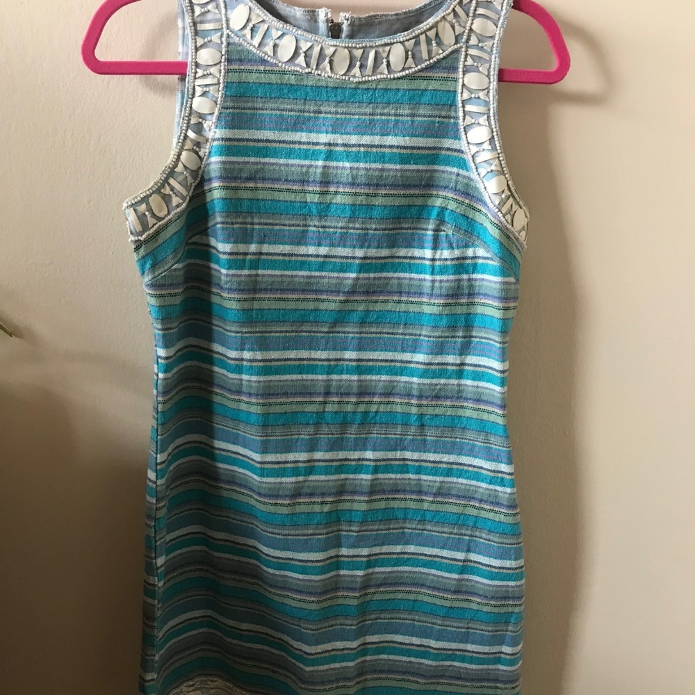 Free People Blue and White Striped Mini Dress